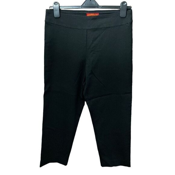 Krazy Larry Ankle Pants Pull On Black Grey Pebble Print Tummy Control Panel 14 - Picture 1 of 13